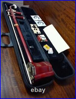 Solid Rosewood Chinese Erhu, 2-Stringed Fiddle + Deluxe Hard Case, Rosin L290