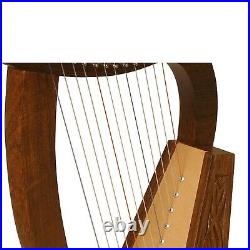 Traditional Mini Harp TM, 12 Strings Rosewood irish, Knotwork Tuning Keys