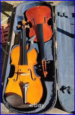 Twin Coffin Case For A Pair Of Violins wooden Case In Need Restorations