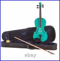 Violin 4/4 GREEN with Case, Bow & Rosin, Koda Beginner Fiddle