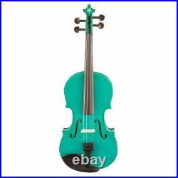 Violin 4/4 GREEN with Case, Bow & Rosin, Koda Beginner Fiddle