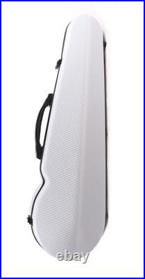 Violin Case 4/4 size Fiberglass Strong light hard case with back straps, White