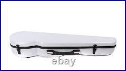 Violin Case 4/4 size Fiberglass Strong light hard case with back straps, White