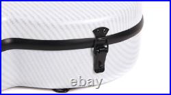 Violin Case 4/4 size Fiberglass Strong light hard case with back straps, White