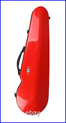 Violin Case full size Fiberglass hard shell Strong Light Triangular Shaped, Red