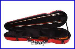 Violin Case full size Fiberglass hard shell Strong Light Triangular Shaped, Red