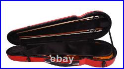 Violin Case full size Fiberglass hard shell Strong Light Triangular Shaped, Red