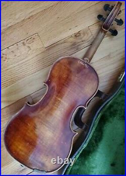 Vtg JOHN JUZEK Violin Music Instrument 3/4 With Bow & Case Prague Czech Pre WWII