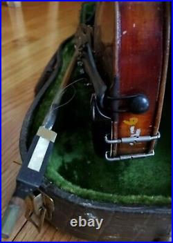 Vtg JOHN JUZEK Violin Music Instrument 3/4 With Bow & Case Prague Czech Pre WWII