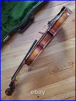 Vtg JOHN JUZEK Violin Music Instrument 3/4 With Bow & Case Prague Czech Pre WWII