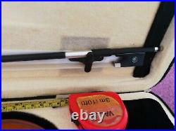 Vtg Maple full size violin 4/4 Case With Hygrometer Carbon Fibre Bow Outfit