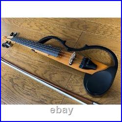 YAMAHA SV-100 Acoustic Silent Violin Japan SV100 4 Strings Brown 1997 Vintage